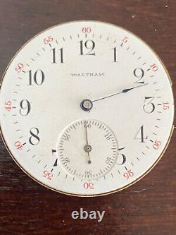 Vintage 6s Waltham Pocket Watch Movement, Gr. Special, Running Good, Year 1898