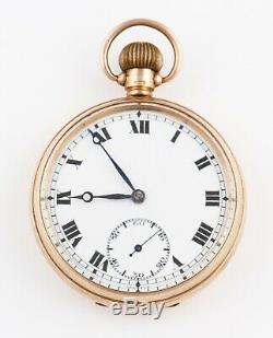 Vintage 9ct gold cased pocket watch with 15 jewel movement, Chester 1927