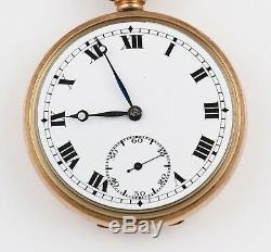 Vintage 9ct gold cased pocket watch with 15 jewel movement, Chester 1927