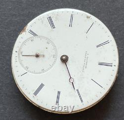 Vintage A. Saltzman Pocket Watch Movement Chaux De Fonds Parts High Grade Swiss