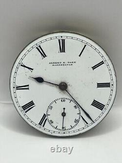 Vintage Albert. E. Dark Barnstaple Pocket Watch Movement For Parts / Repair 42mm
