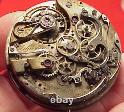 Vintage Duhme Bros & Co Split Second Chronograph 41mm Good Balance Pocket Watch