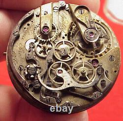 Vintage Duhme Bros & Co Split Second Chronograph 41mm Good Balance Pocket Watch