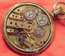 Vintage E Lecoultre Geneve Independent Seconds 1/4 Jump Pocket Watch Silvercase