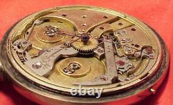 Vintage E Lecoultre Geneve Independent Seconds 1/4 Jump Pocket Watch Silvercase