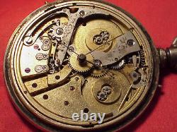 Vintage E Lecoultre Geneve Independent Seconds 1/4 Jump Pocket Watch Silvercase