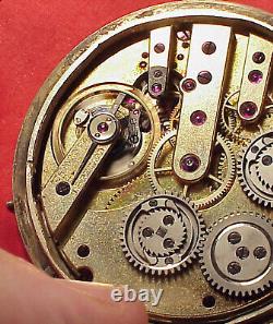 Vintage E Lecoultre Geneve Independent Seconds 1/4 Jump Pocket Watch Silvercase