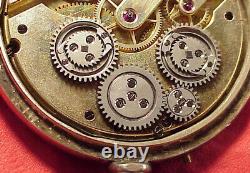 Vintage E Lecoultre Geneve Independent Seconds 1/4 Jump Pocket Watch Silvercase