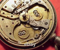 Vintage E Lecoultre Geneve Independent Seconds 1/4 Jump Pocket Watch Silvercase