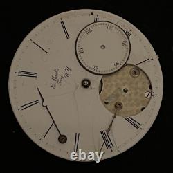 Vintage E Marks Troy NY Pocket Watch Movement Ticks High Grade 34mm Swiss