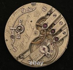 Vintage E Marks Troy NY Pocket Watch Movement Ticks High Grade 34mm Swiss