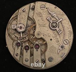 Vintage E Marks Troy NY Pocket Watch Movement Ticks High Grade 34mm Swiss
