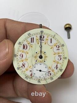 Vintage Elgin hamilton Hand Wind Pocket Watch Movement with Porcelain Dial