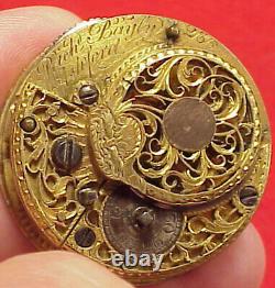 Vintage English Verge Fusee Pocket Watch Movement Richard Bagly Ashford 236