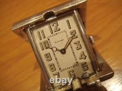 Vintage Eszeha Purse Pocket Watch Silver Slide Movement