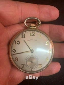 Vintage Hamilton 14K Gold Filled 21 Jewels Pocket Watch 921 Movement 5 Positions