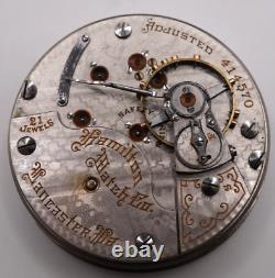 Vintage Hamilton 18s 21 Jewel 940 Pocket Watch Movement-For parts/repair A928