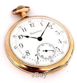 Vintage Hamilton 5 Positions 19 Jewels Size 12 Open Rare Movement Pocket Watch