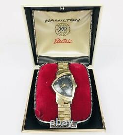 Vintage Hamilton Electric Ventura 14K Gold Wrist Watch 505 Movement WithBox/Papers