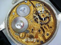 Vintage IWC International Watch Co. Pocket watch movement -SILVER CASE