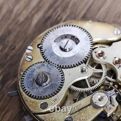 Vintage IWC Pocket Watch Movement for Repair or Parts, Ticking but Stops (W176)