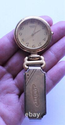 Vintage Kappa Gold Plate Pocket Watch with Samsung Clip & Movement WORKS