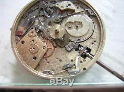 Vintage Le Coultre Quartier Repeater Pocket Watch Movement Dial Hands