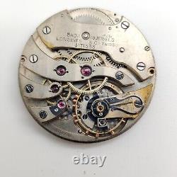 Vintage Longines Cal. 18.89M 19 jewel Pocket watch movement running