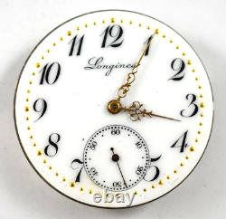 Vintage Longines Fancy Enamel Dial 16s OF Pocket Watch Movement lot. Ff