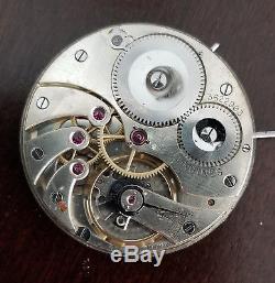 Vintage Longines Pocket Watch Movement Grade 19.79 Abc Running Strong 24hr Dial