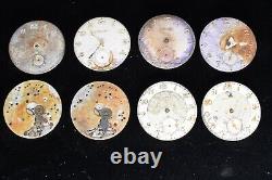 Vintage Lot of 8 Bulova 17AE Pocket Watch Movements 15 Jewel Parts or Repair