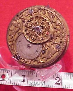 Vintage Man Woman Engraved Fancy Austria 47mm Verge Fusee Pocket Watch Movement