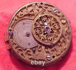 Vintage Man Woman Engraved Fancy Austria 47mm Verge Fusee Pocket Watch Movement