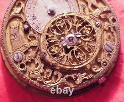 Vintage Man Woman Engraved Fancy Austria 47mm Verge Fusee Pocket Watch Movement