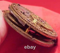 Vintage Man Woman Engraved Fancy Austria 47mm Verge Fusee Pocket Watch Movement