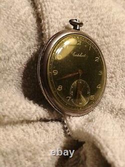 Vintage Military Cortebert 624 Movement Black dial Pocket Watch