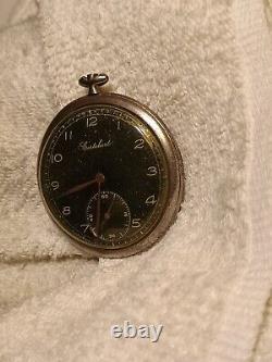 Vintage Military Cortebert 624 Movement Black dial Pocket Watch