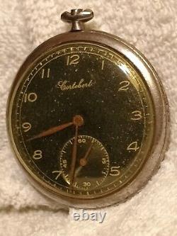 Vintage Military Cortebert 624 Movement Black dial Pocket Watch