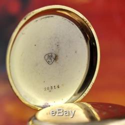 Vintage Modernista Rare Jump Hour Movement Gold Plated Original Pocket Watch