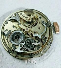 Vintage Movement Chronograph Repeater Quarter Pocket Watch Running