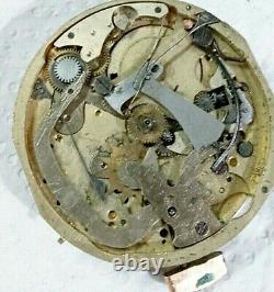 Vintage Movement Chronograph Repeater Quarter Pocket Watch Running