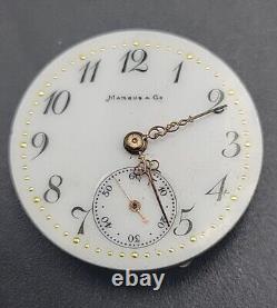 Vintage Pocket Watch Movement High Grade 26mm Marcus & Co NY