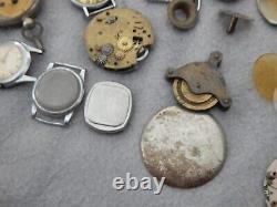 Vintage Pocket Watch Parts Lot Cases, Movements, Ect. Estate FInd