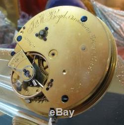Vintage Pocket Watch movement Fusee 43 mm J&W Boyd Chronometer makers Greenock