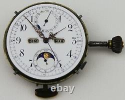 Vintage Quarter Repeater Full Calendar Moonphase Pocket Watch Movement