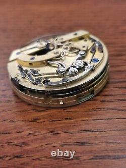 Vintage Quarter Repeater Pocket Watch Movement / Dial / Hands, for Restoration