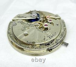 Vintage Rare 10s 1859 Auguste Saltzman Key Wind Lever Pocket Watch Movement 38mm