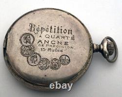 Vintage Repetition Quarts For Part Swiss Pocket Watch Movement BRENET Repair