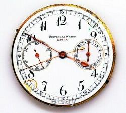 Vintage Universal Geneve Extra Chronograph High Grade Pocket Watch Movement