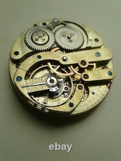 Vintage Unsigned High Grade Pocket Watch Movement Parts/Repair 42.5mm Swiss
